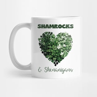 Shamrocks and Shenanigans with clover heart Mug